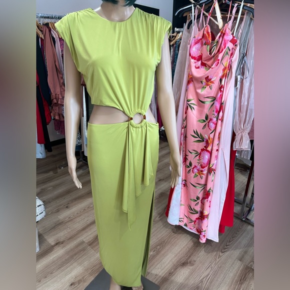 Lovers and Friends Encore Dress in Chartreuse Green - Picture 6 of 7